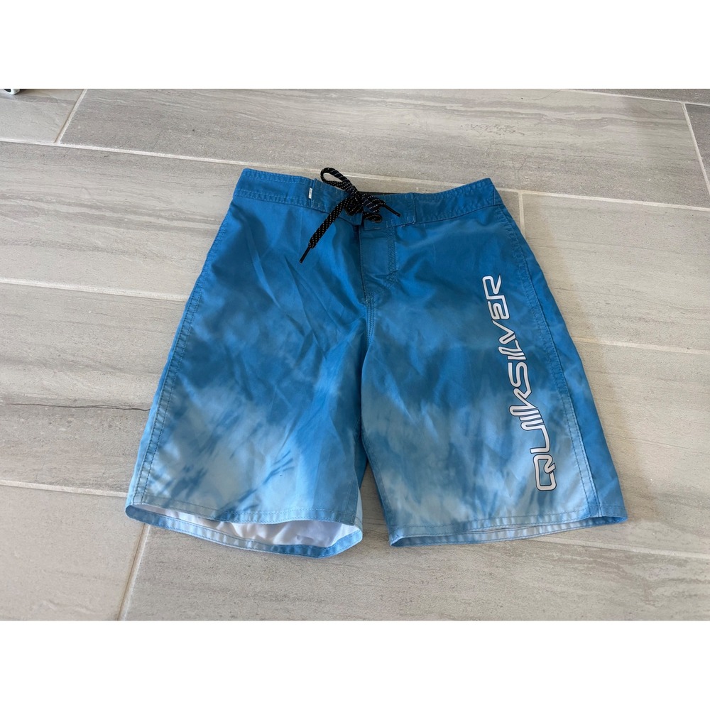 Quiksilver Boys Blue Ombre Tie Dye Board Shorts Swim Trunks Size‎ 8 24 Waist